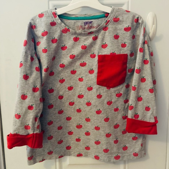 Mini Boden Kids' Red Apple Print Shirt 7 8 - Picture 1 of 3